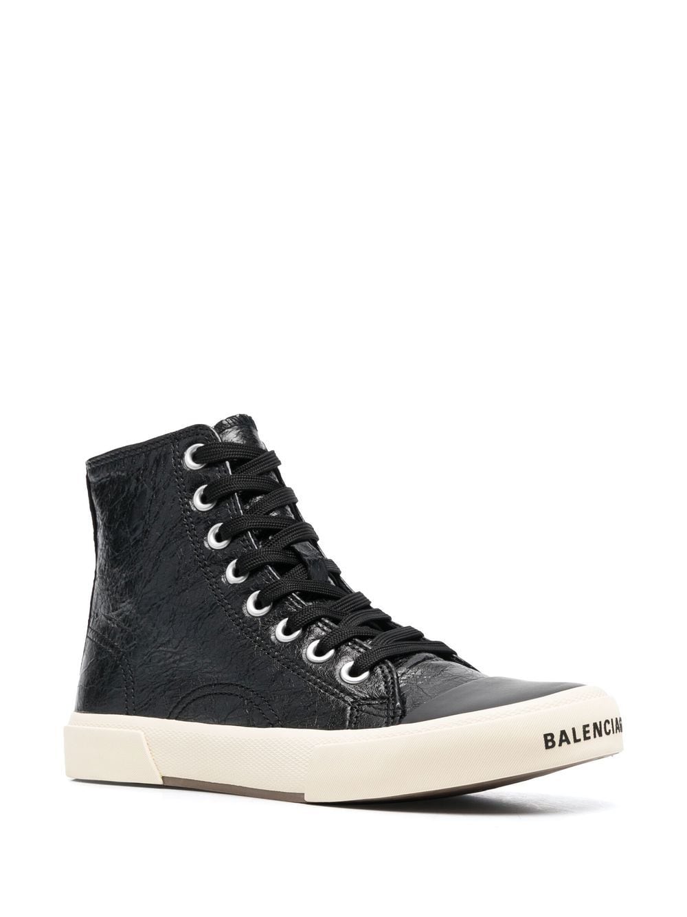 Shop Balenciaga Paris High-top Sneakers In Black