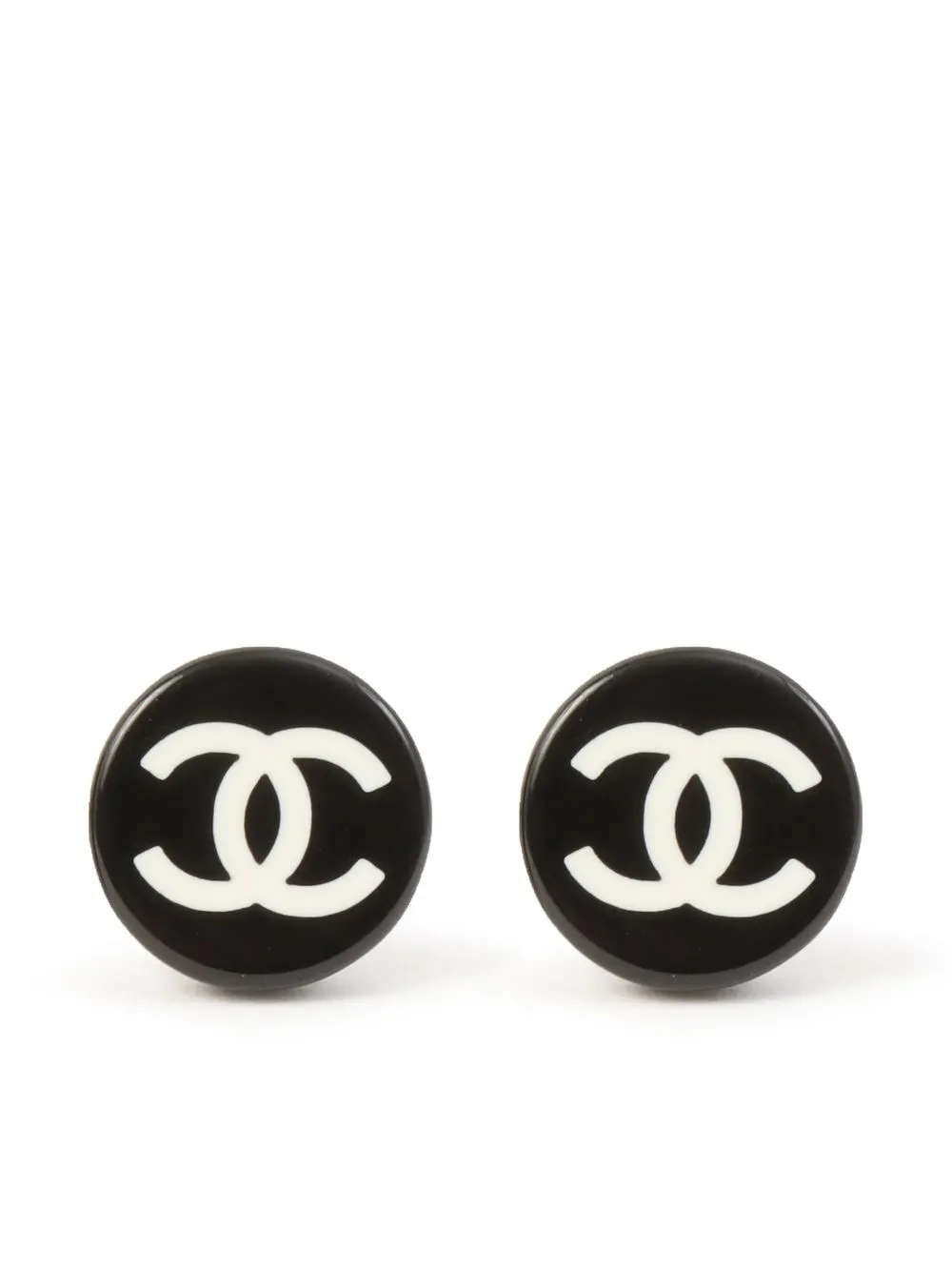 

Chanel Pre-Owned aretes de botón con logo CC 2005 - Negro