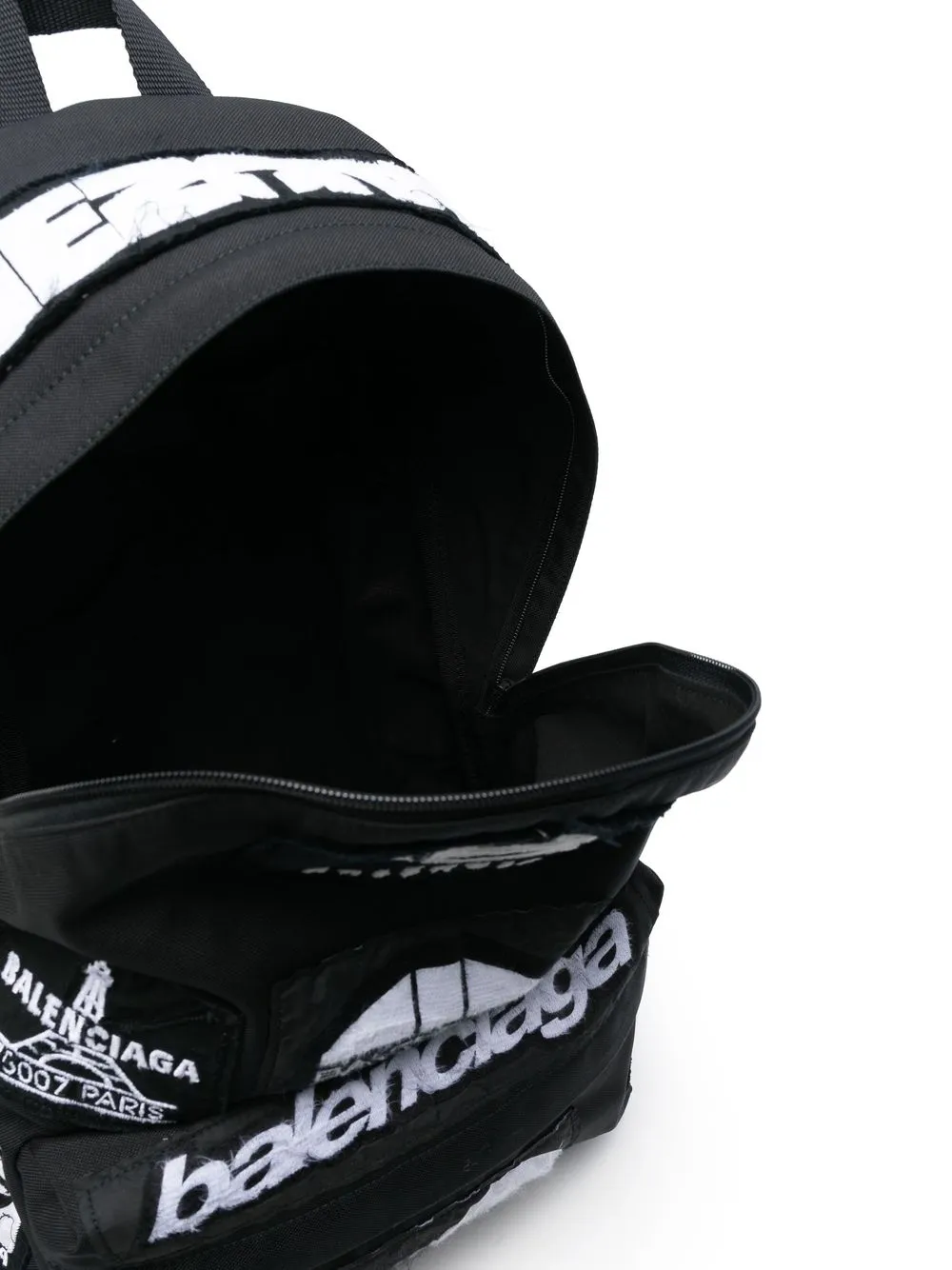 Balenciaga Explorer Logopatch Backpack In Black ModeSens