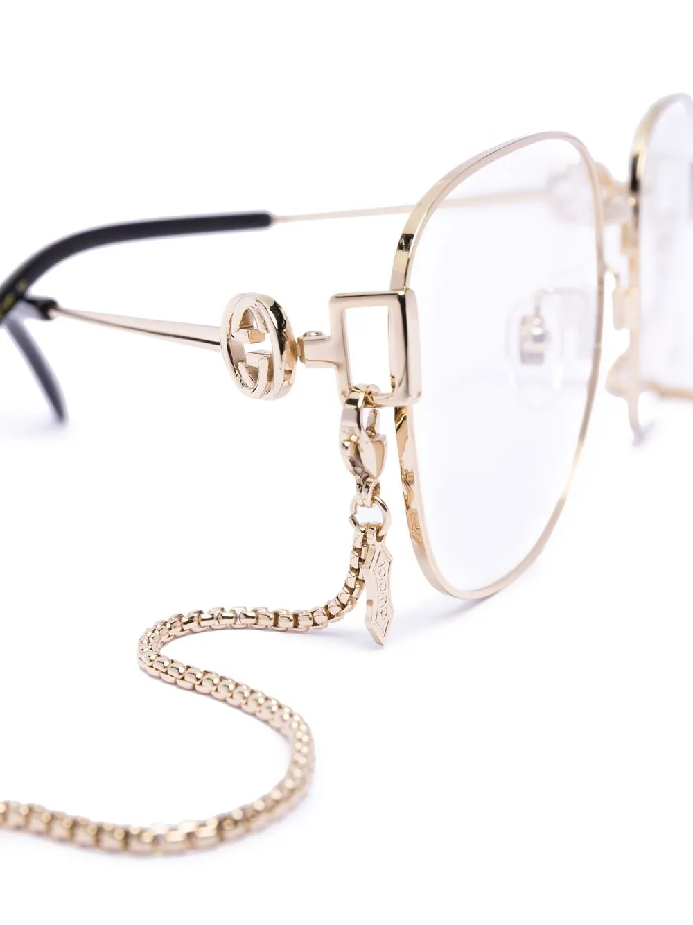 Gucci Eyewear logoplaque squareframe Glasses Farfetch