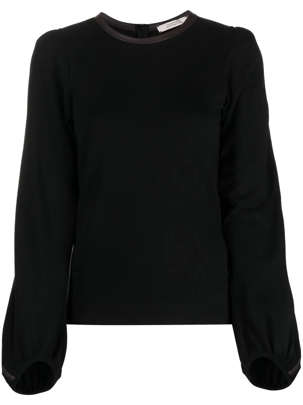 

Dorothee Schumacher top con mangas farol y ribetes en contraste - Negro