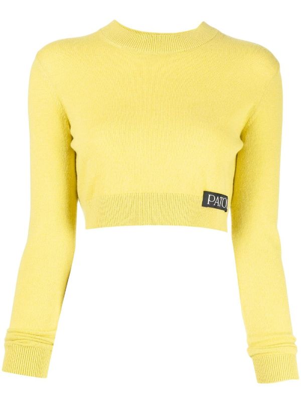 cropped yellow jumper