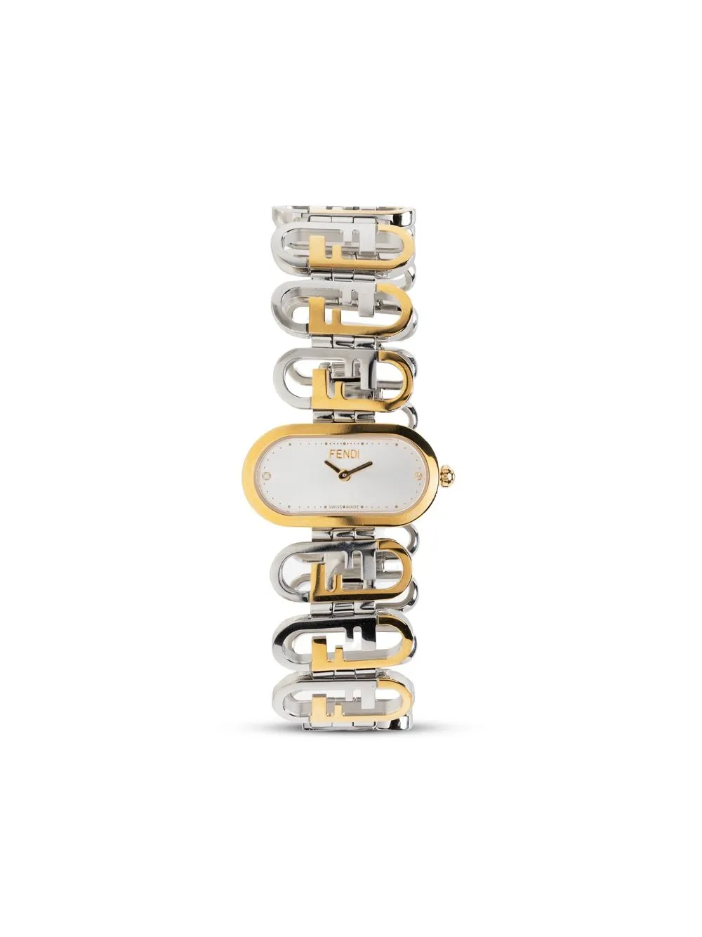 FENDI montre O'Lock Horizontal à boîtier ovale - Argent FENDI montre O'Lock Horizontal à boîtier ovale - Argent