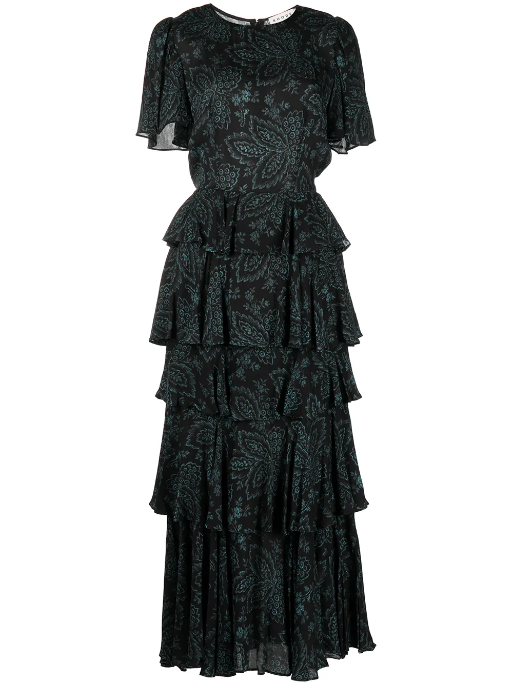 

Rhode printed tiered dress - Black