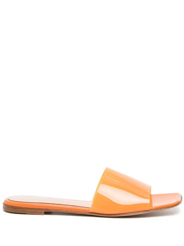 Orange square toe discount sandals