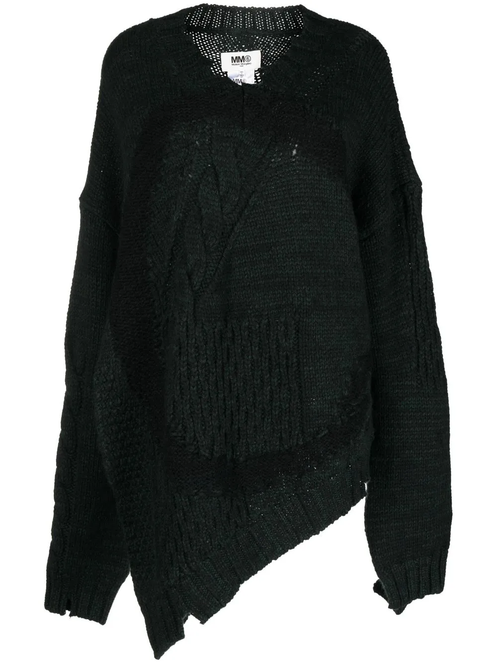 

MM6 Maison Margiela suéter con efecto envejecido y cuello en V - Verde