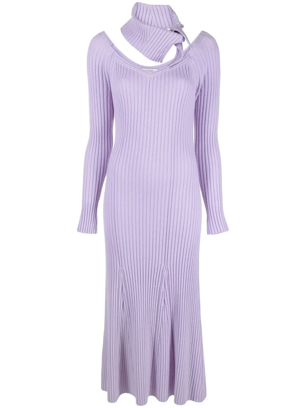 

Dorothee Schumacher scarf-detail knitted dress - Purple