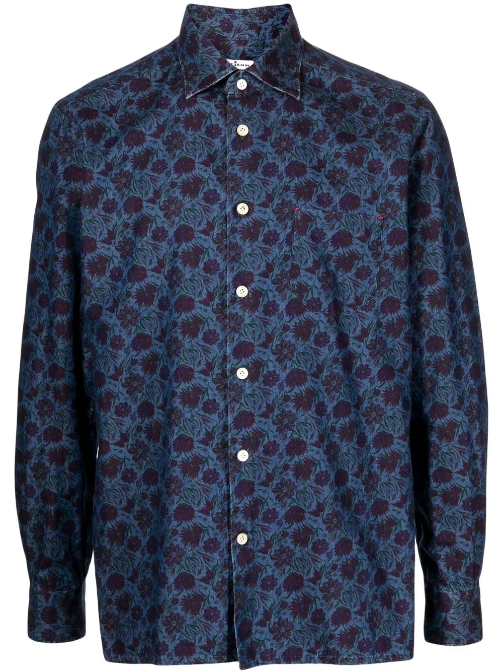 

Kiton camisa con estampado floral - Azul