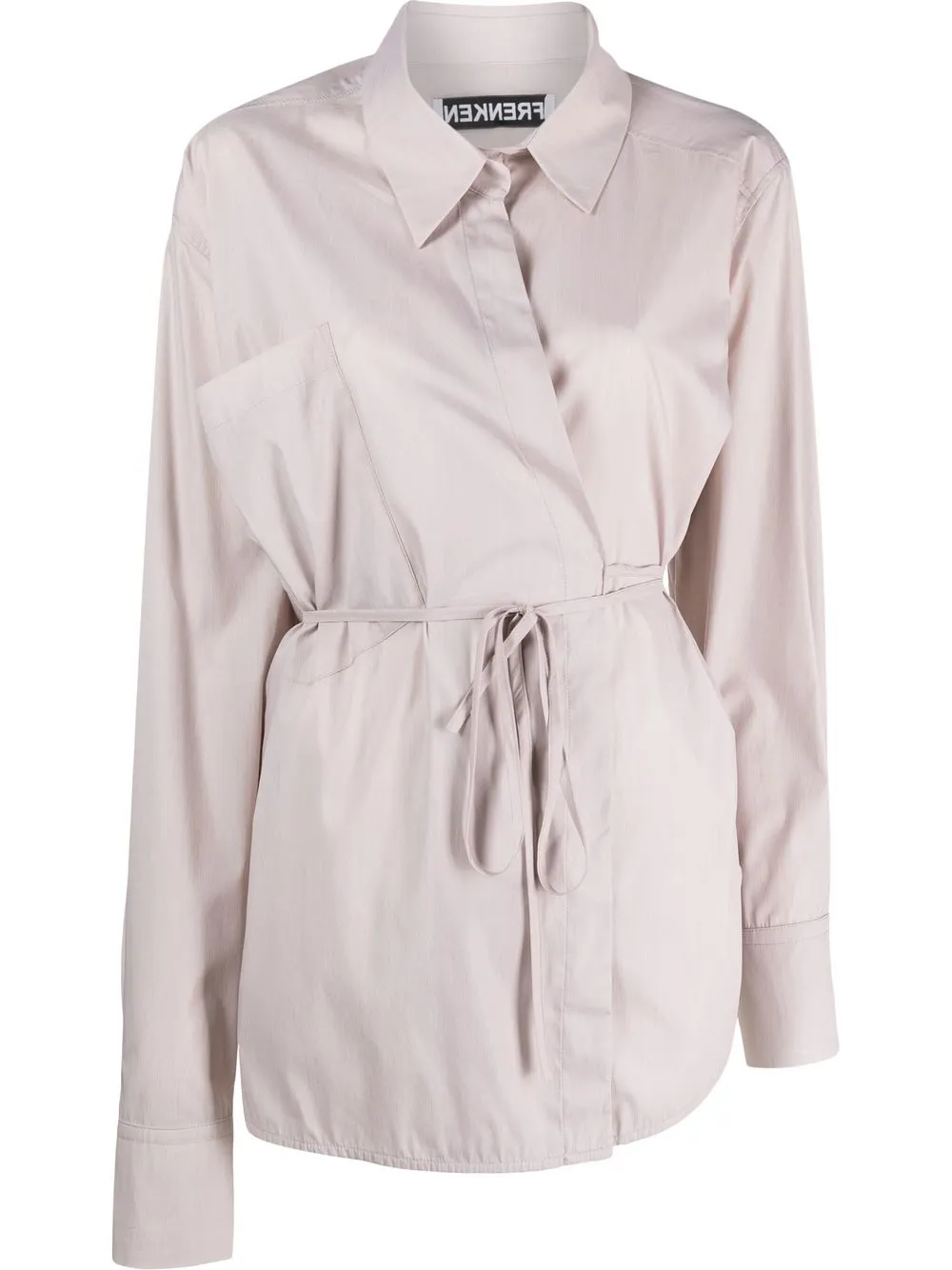 

Frenken asymmetric tie-front shirt - Neutrals