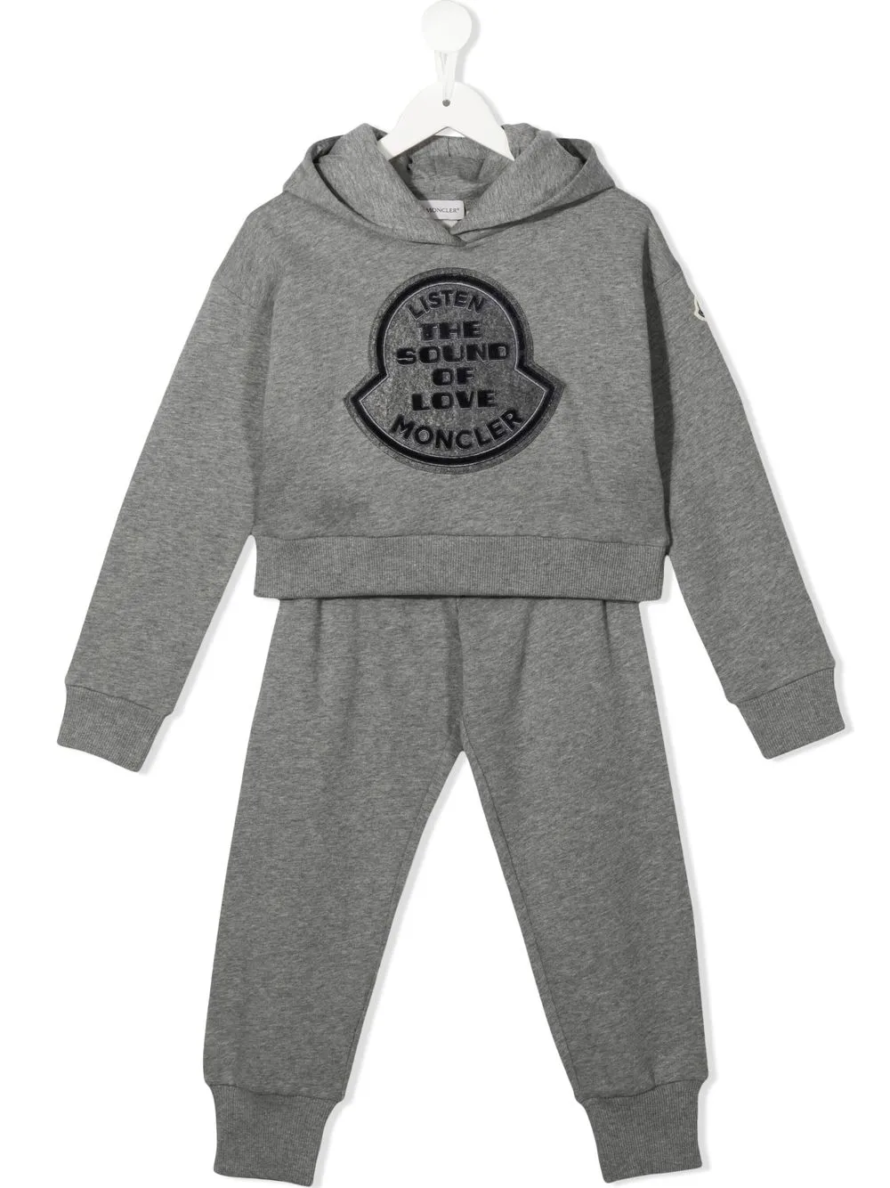 

Moncler Enfant traje deportivo con parche del logo - Gris