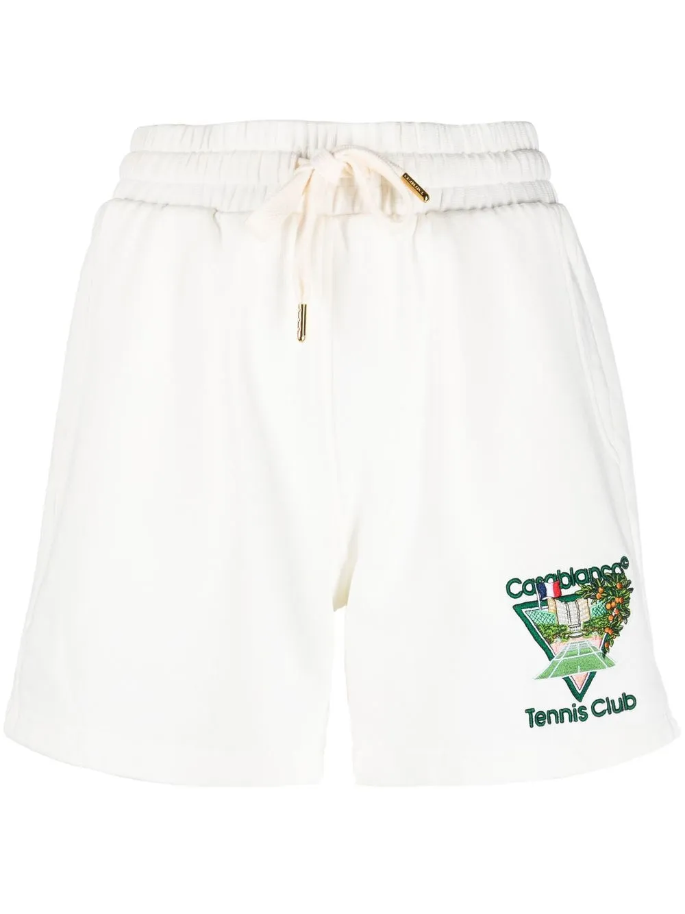 

Casablanca Tennis Club icon-embroidered sweatshorts - White