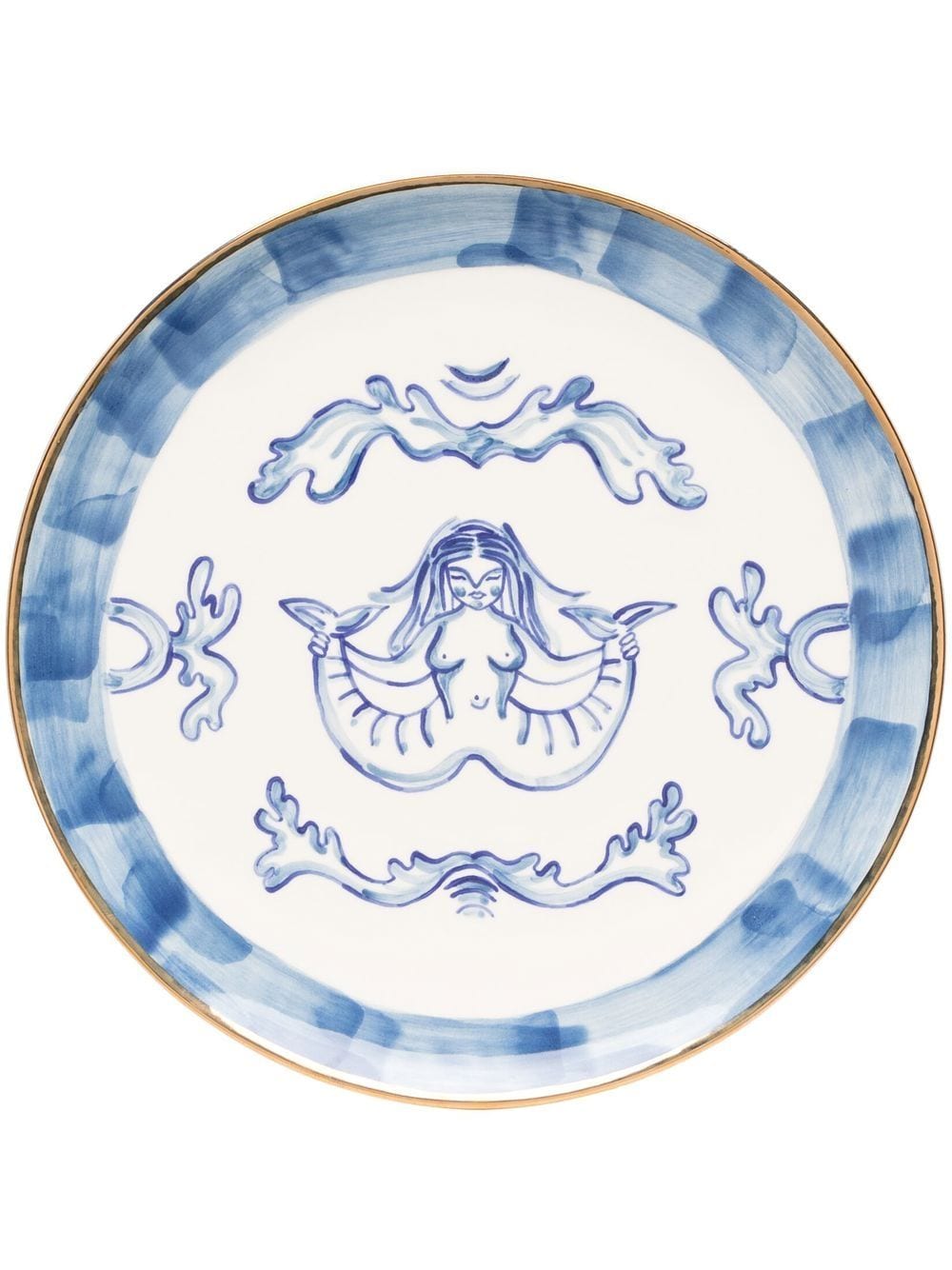 Gunia Siren-print Ceramic Plate In Blue