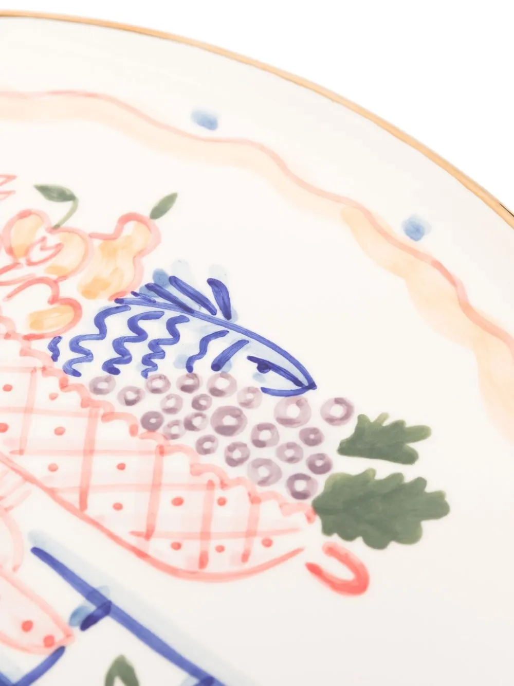 Gunia Fruit-paint Ceramic Plate In Neutrals