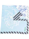 Gunia Project patchwork floral-print silk scarf - Blue