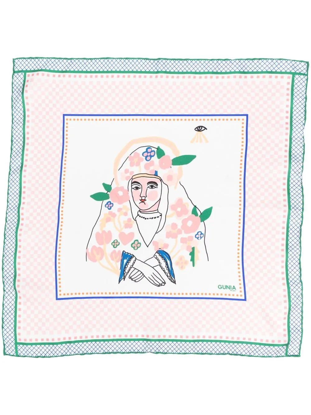 Shop Gunia Graphic-print Silk Headscarf In Weiss