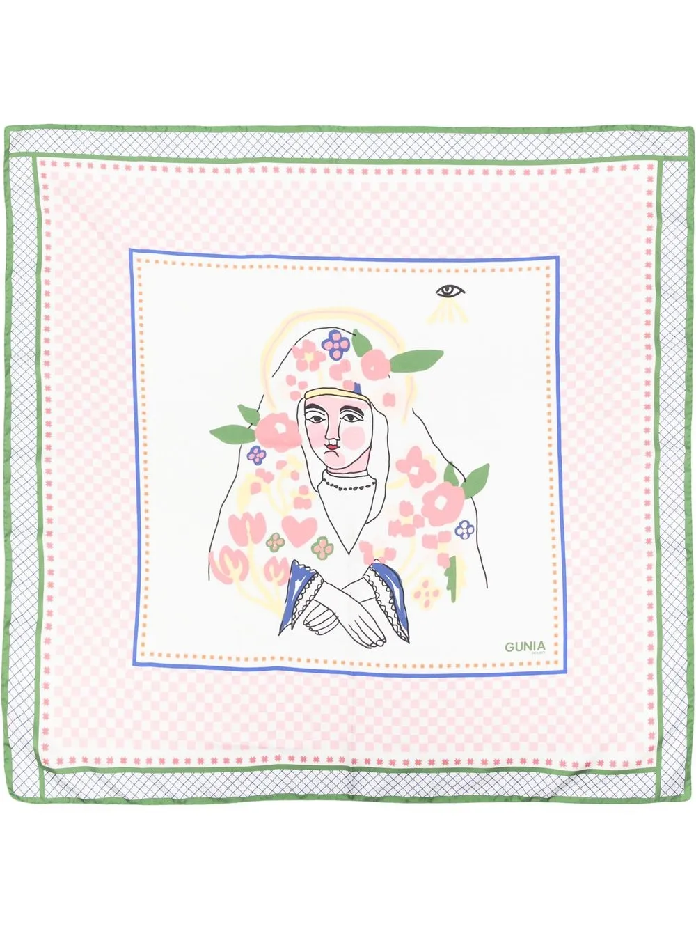 Shop Gunia Mary, Mother Of Jesus Silk Scarf In Neutrals