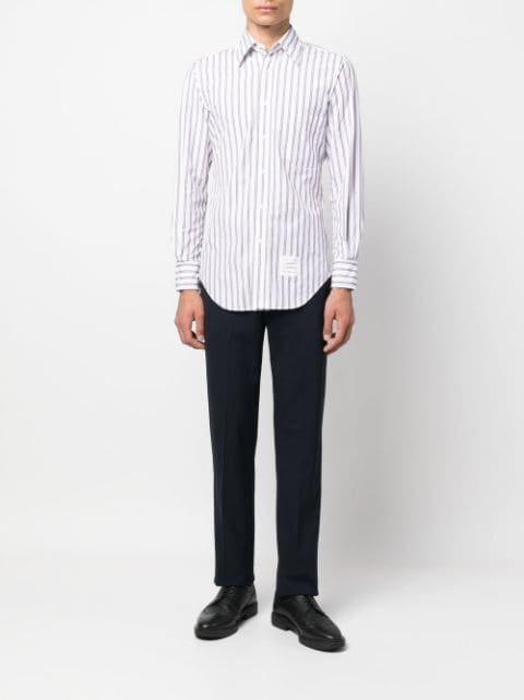 logo-patch striped shirt