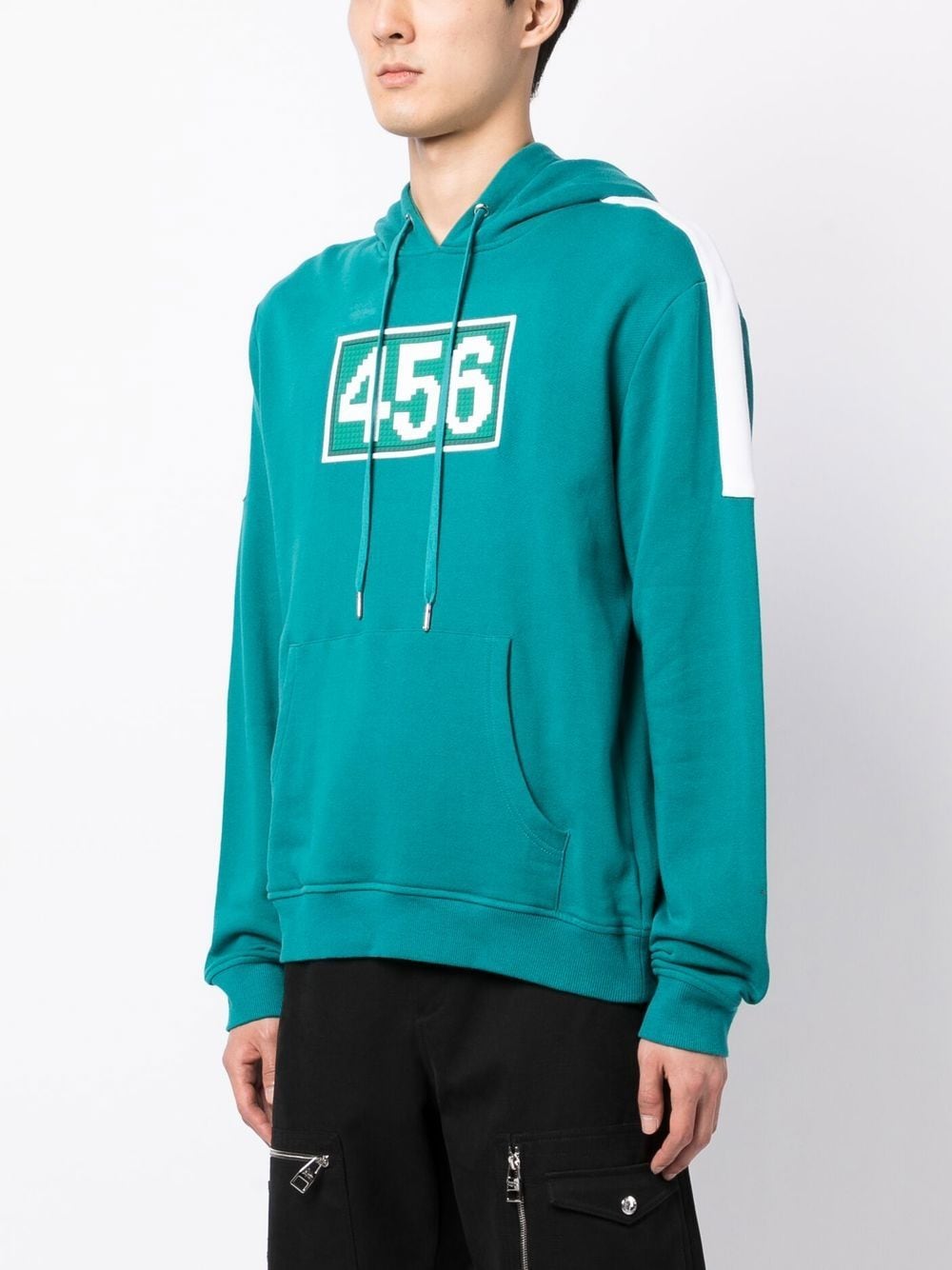 Shop Mostly Heard Rarely Seen 8-bit Embossed-motif Long-sleeve Hoodie In Green