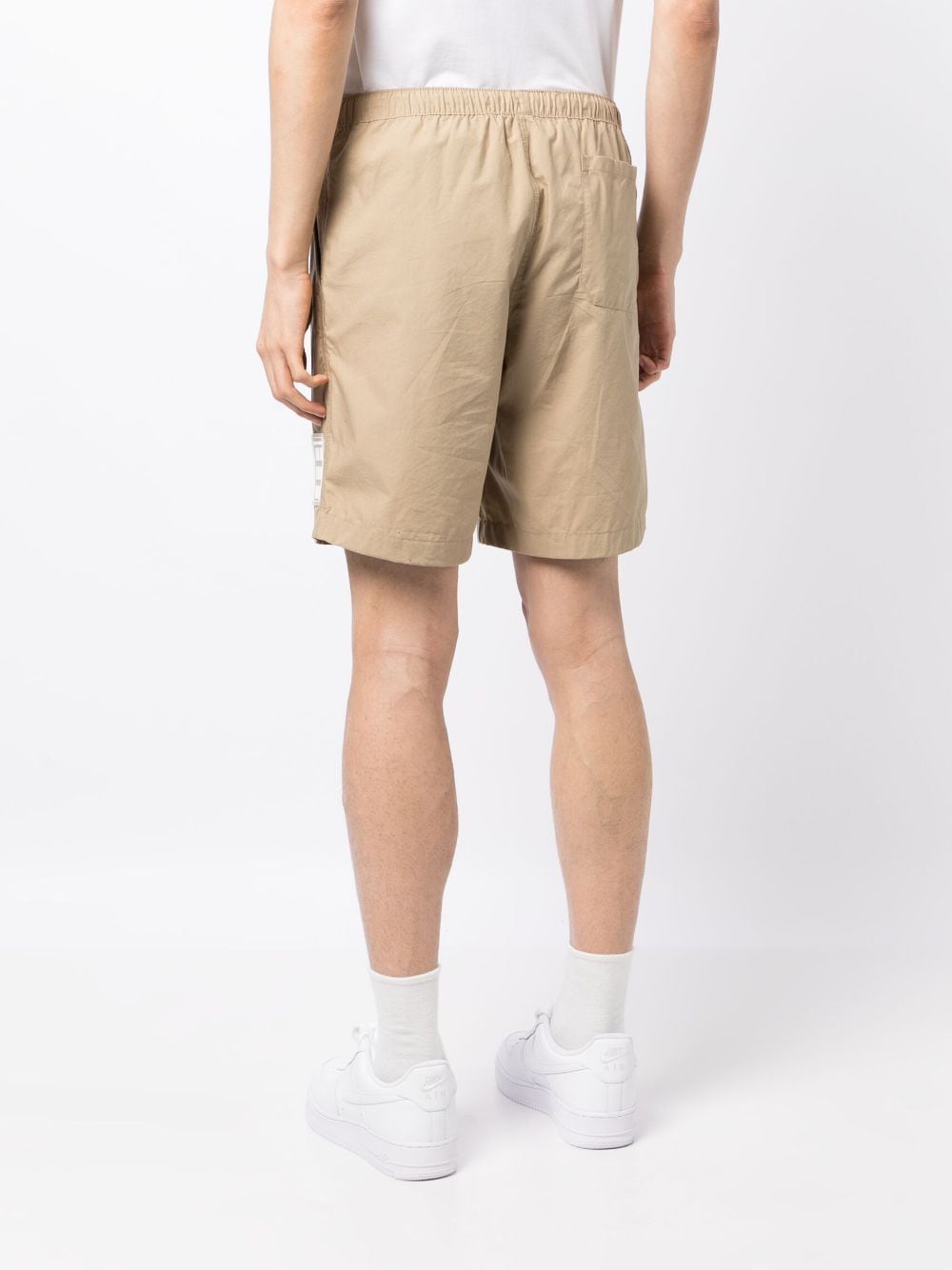 Shop Romeo Hunte Logo-patch Cotton Shorts In Brown
