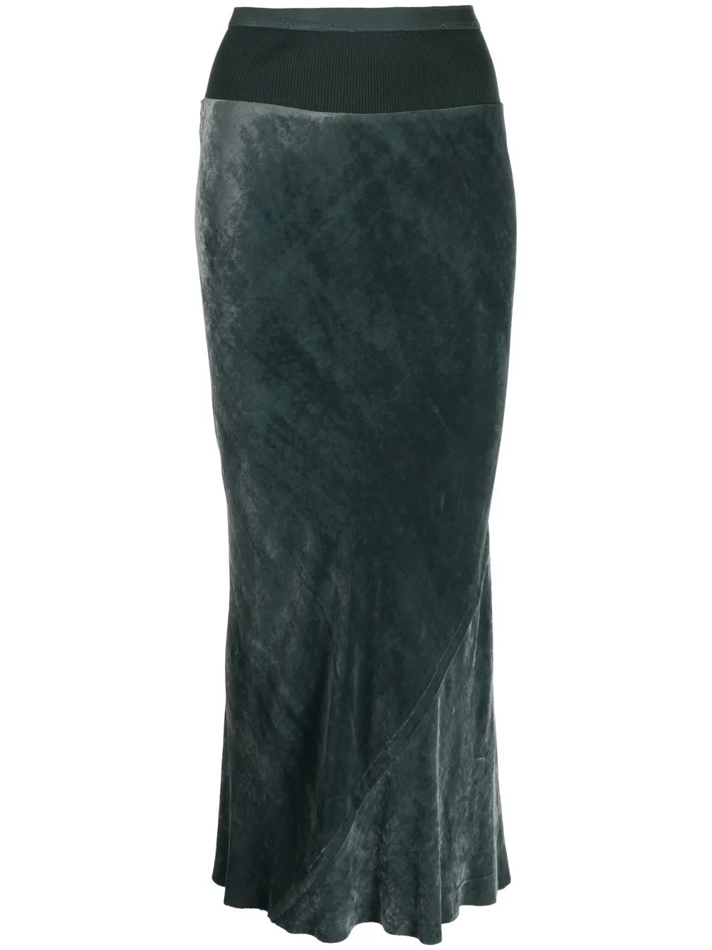 

Rick Owens Sibeam velvet midi skirt - Green