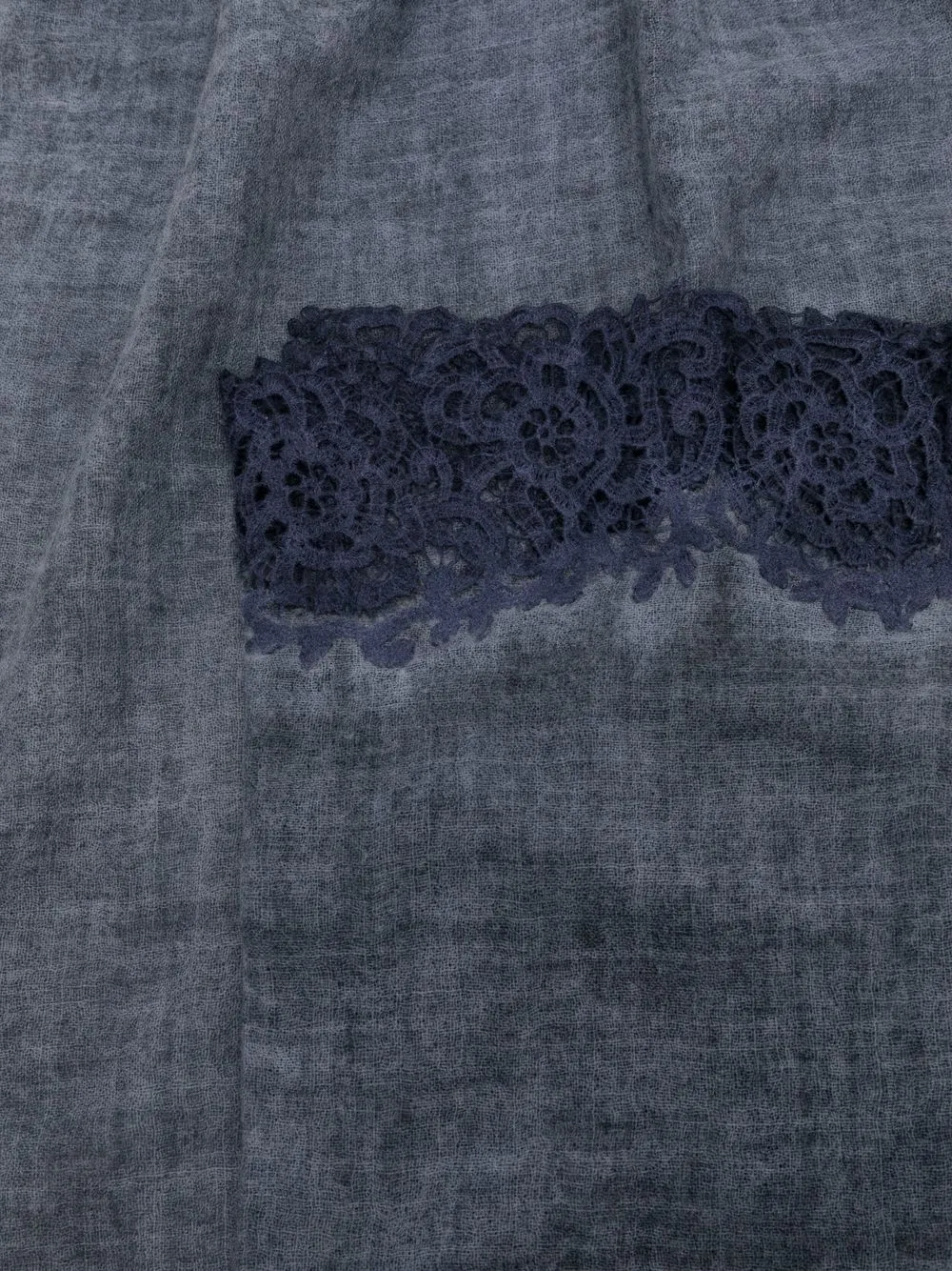 Faliero Sarti Sjaal met kant - Blauw