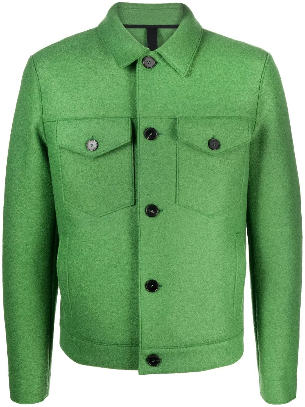 

Harris Wharf London felted-finish shirt jacket - Green