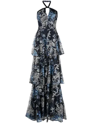 Marchesa Notte floral-embroidered Tulle Gown - Farfetch