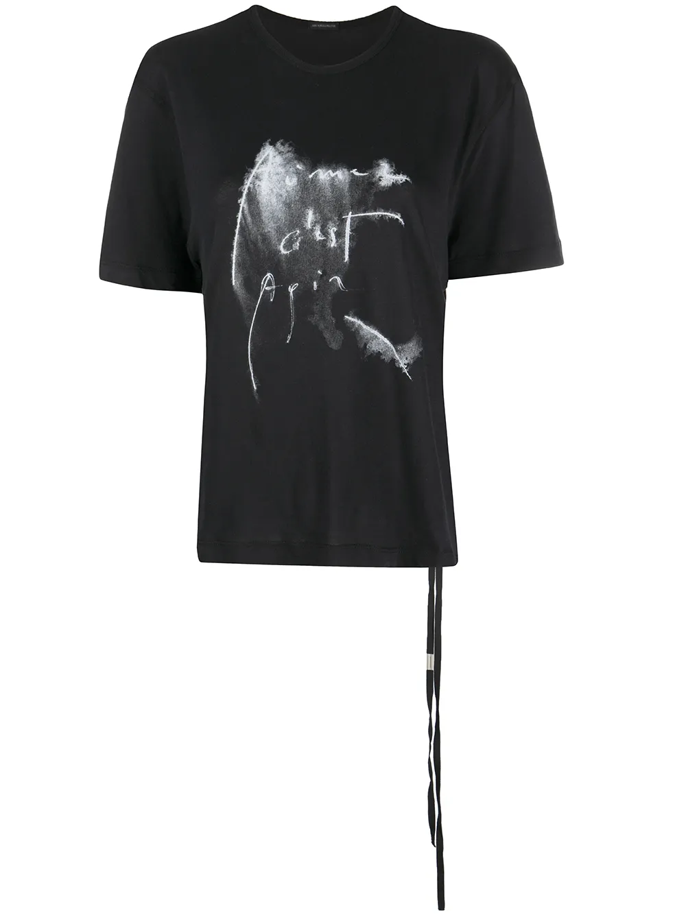 

Ann Demeulemeester side-tie graphic-print T-shirt - Black