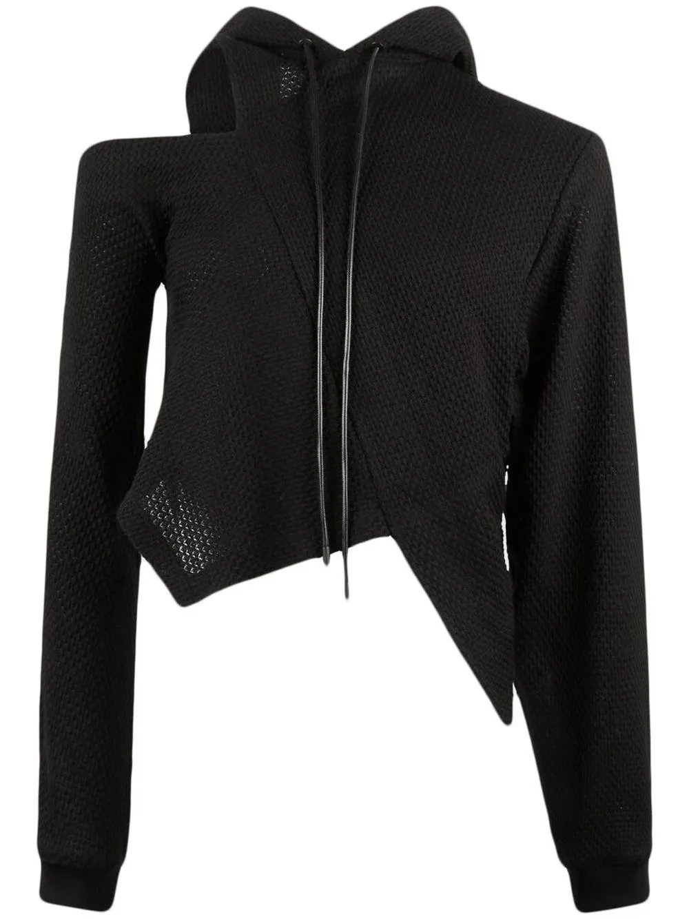 RTA Kayla exposed-shoulder hoodie | Black | Image 1