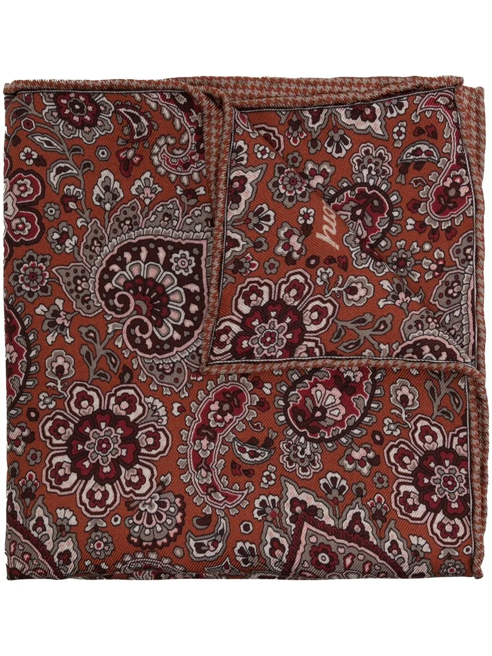 

Brioni floral-paisley print pocket square - Brown