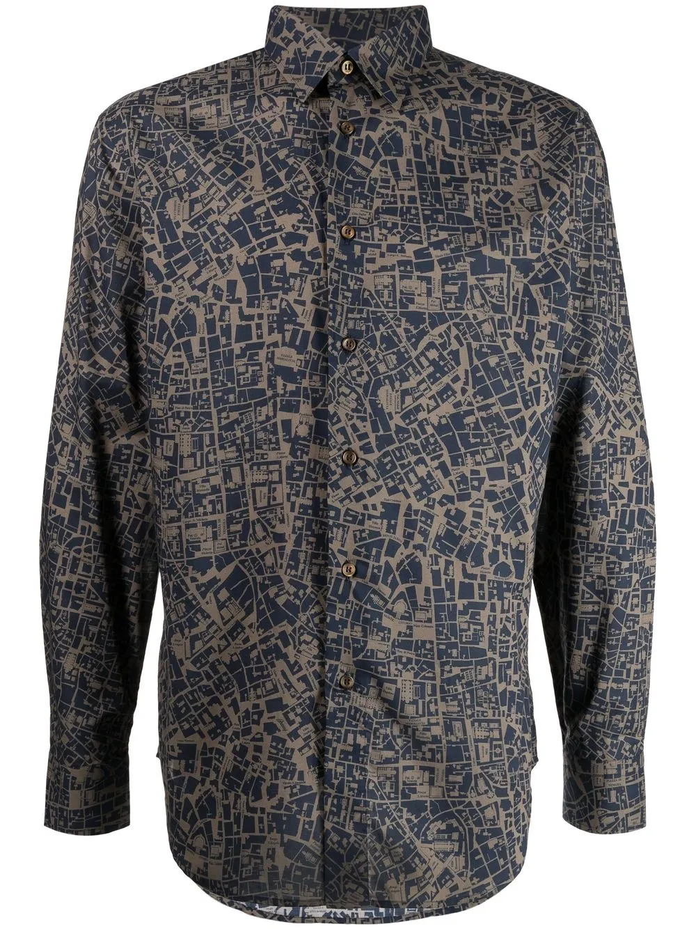 

Brioni camisa con estampado gráfico - Marrón