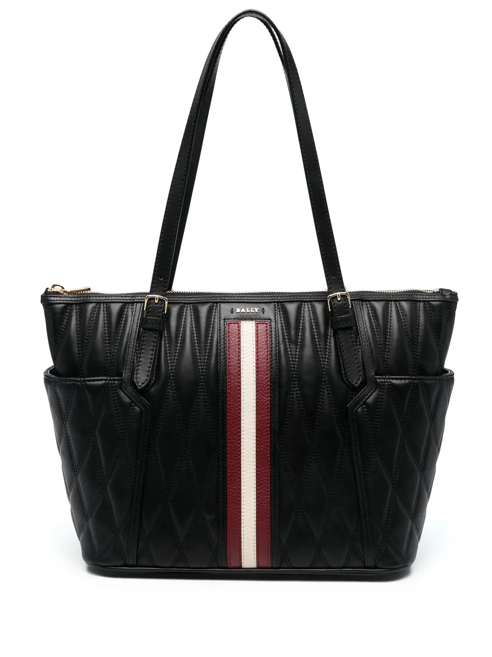 

Bally tote capitonado con placa del logo - Negro