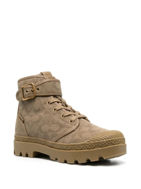 Coach Logo calf-leather Combat Boots 