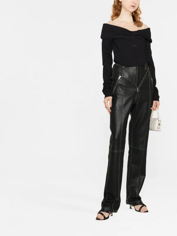 GCDS Felpa Crop Con Spalle Scoperte Nero FARFETCH IT