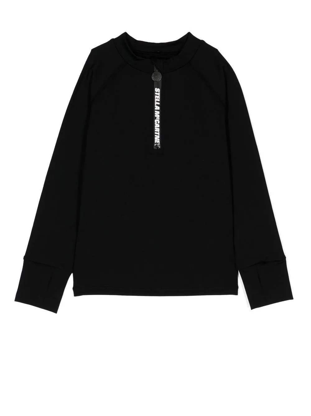 

Stella McCartney Kids top manga larga con cuello redondo - Negro