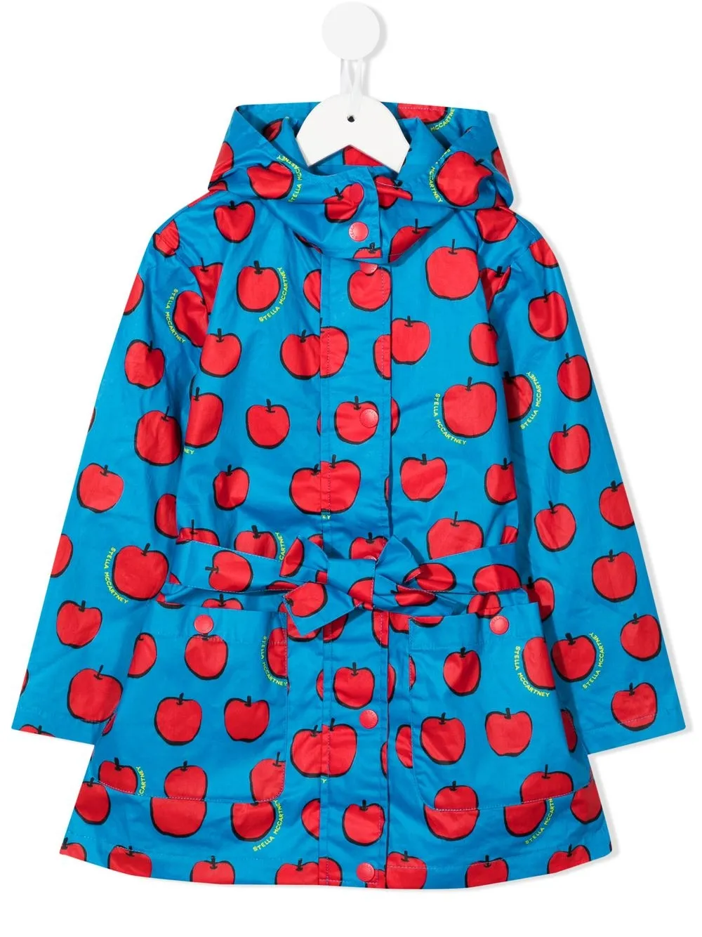 

Stella McCartney Kids abrigo con manzanas estampadas - Azul