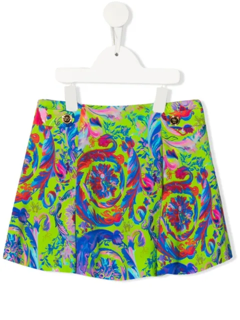 Versace Kids floral-print mini skirt
