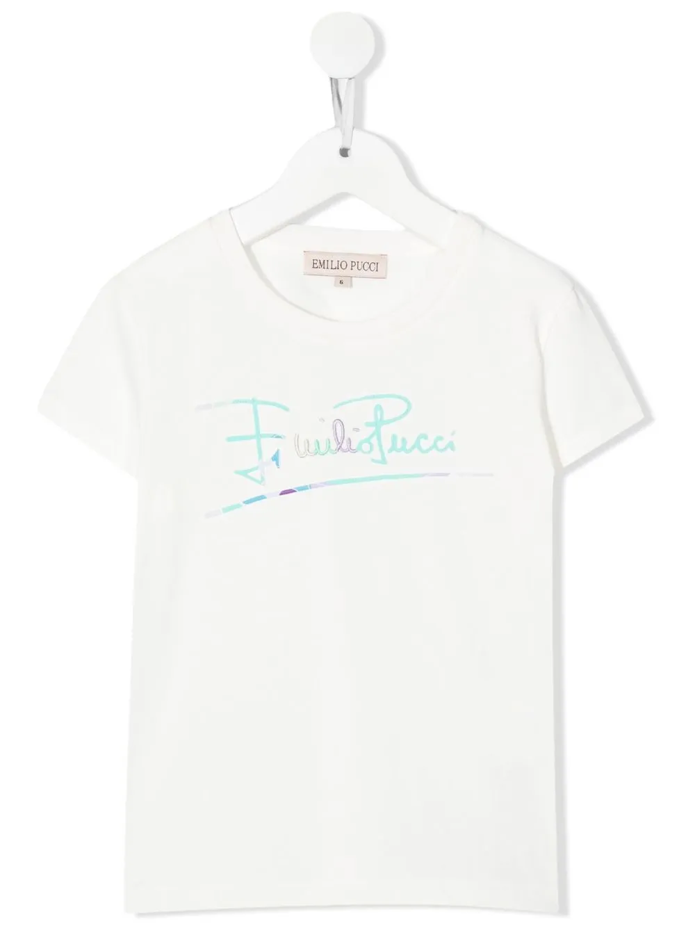 

PUCCI Junior playera con logo estampado - Blanco