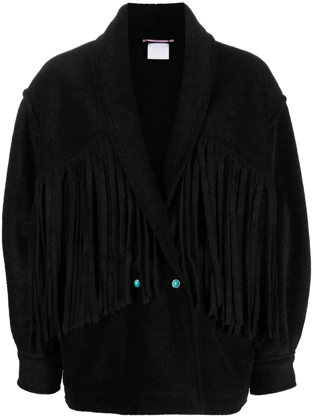 

Merci fringe-detail button-up jacket - Black