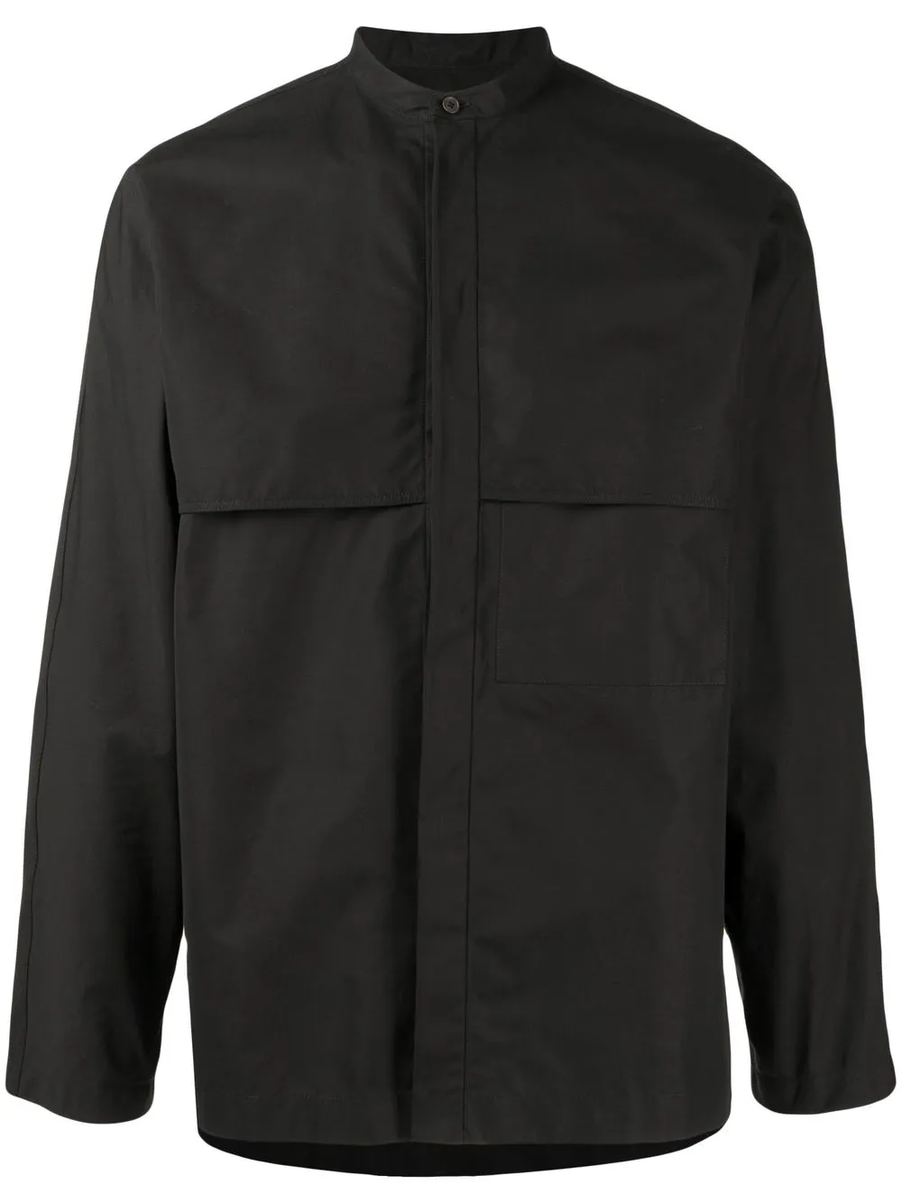 

Jil Sander camisa con cuello mao - Negro