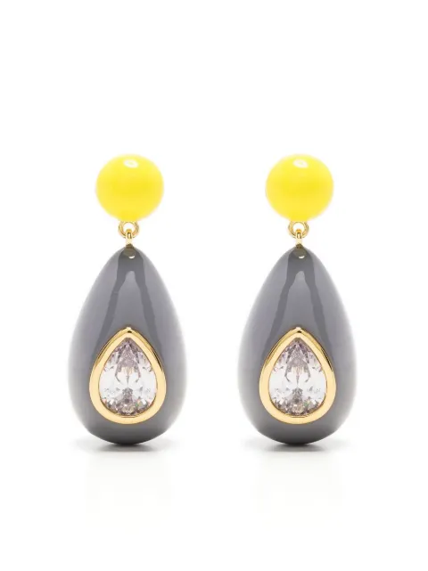Eshvi crystal enamel drop earrings