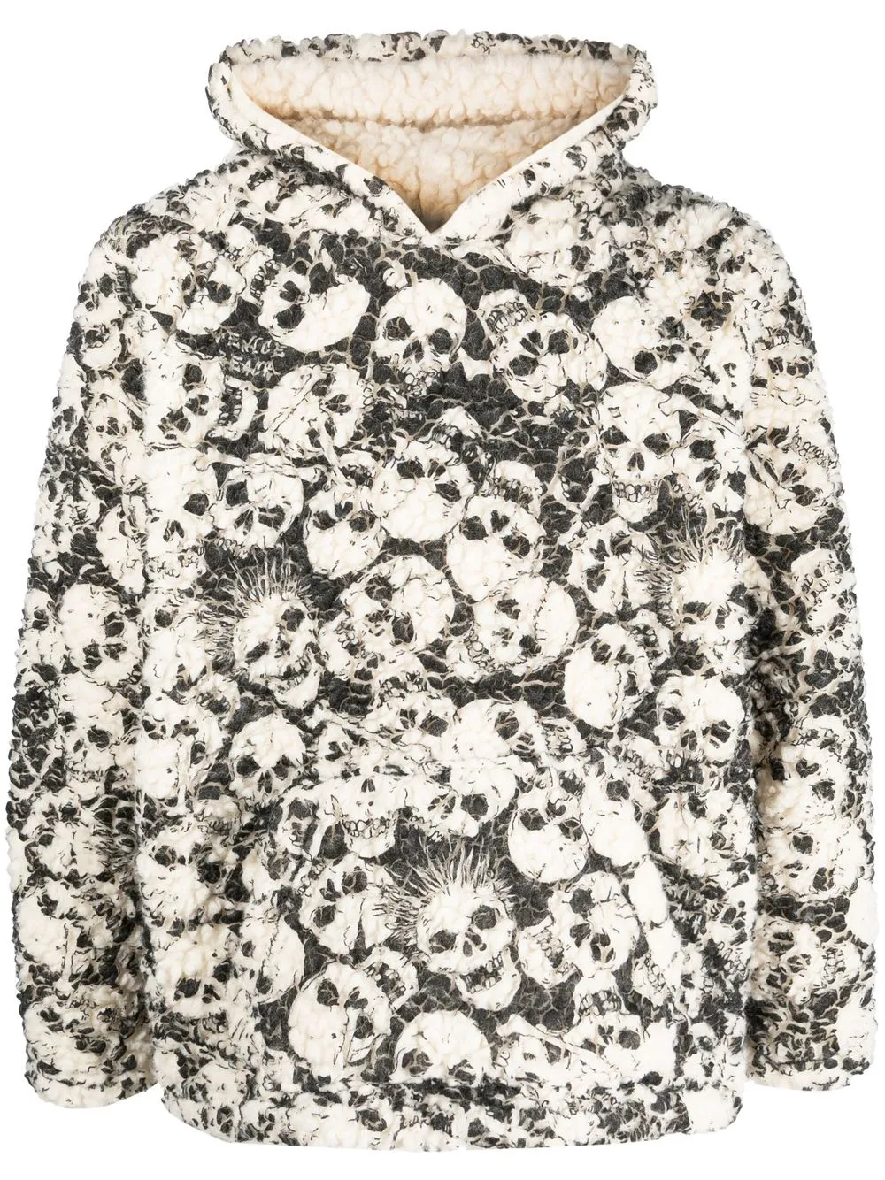 

ERL skull-print teddy hoodie - Black