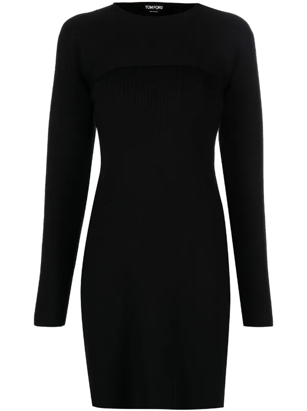 Tom Ford Long-sleeve Minidress in Black