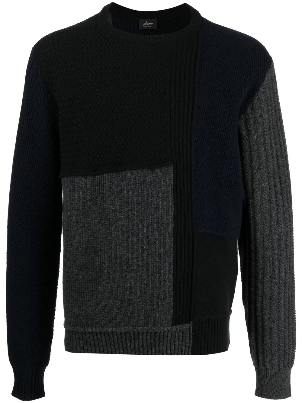 

Brioni panelled-knit long-sleeve jumper - Black