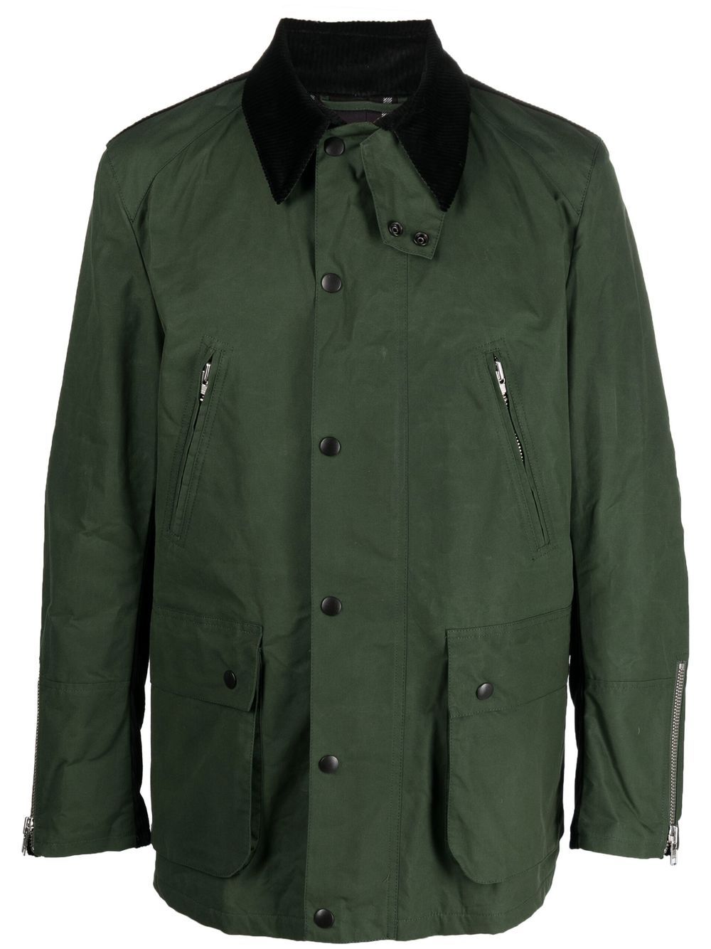 Department 5 contrast-collar organic cotton jacket - Green