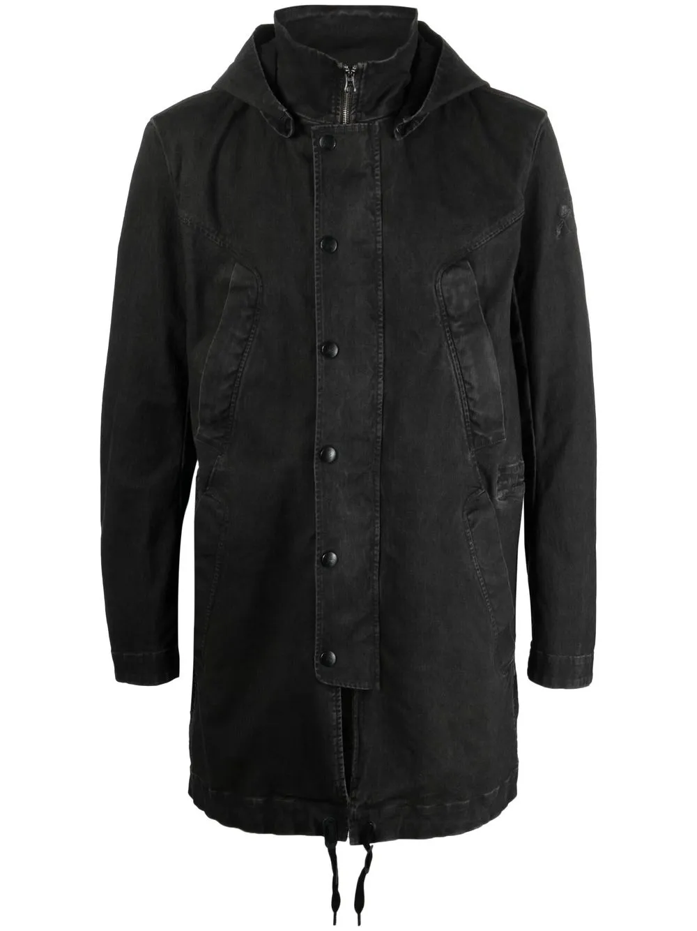 

Premiata faded hooded parka coat - Black