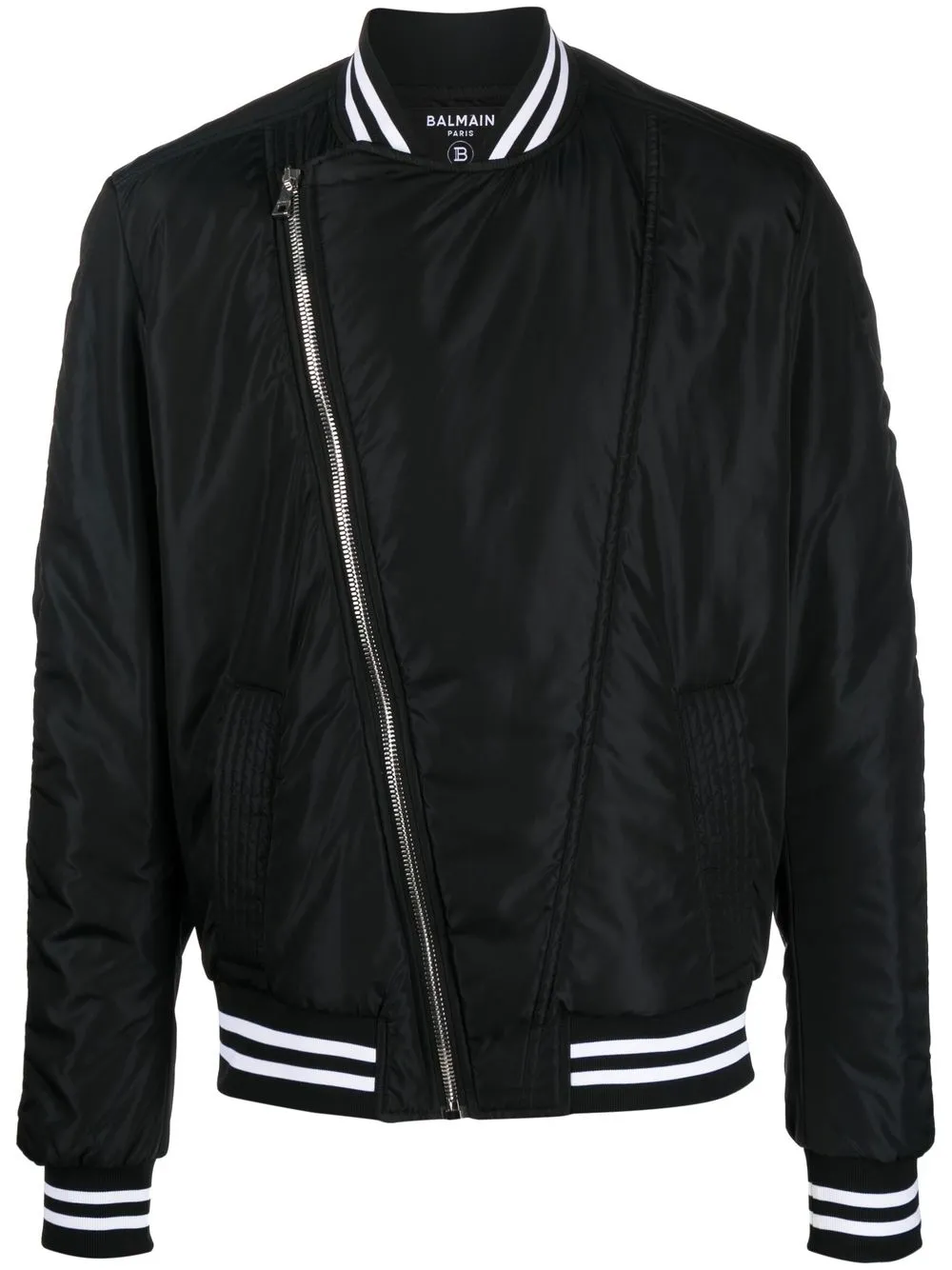 

Balmain chamarra bomber con logo estampado - Negro