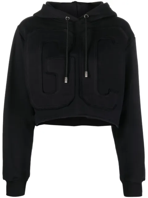 GCDS logo-patch cropped hoodie