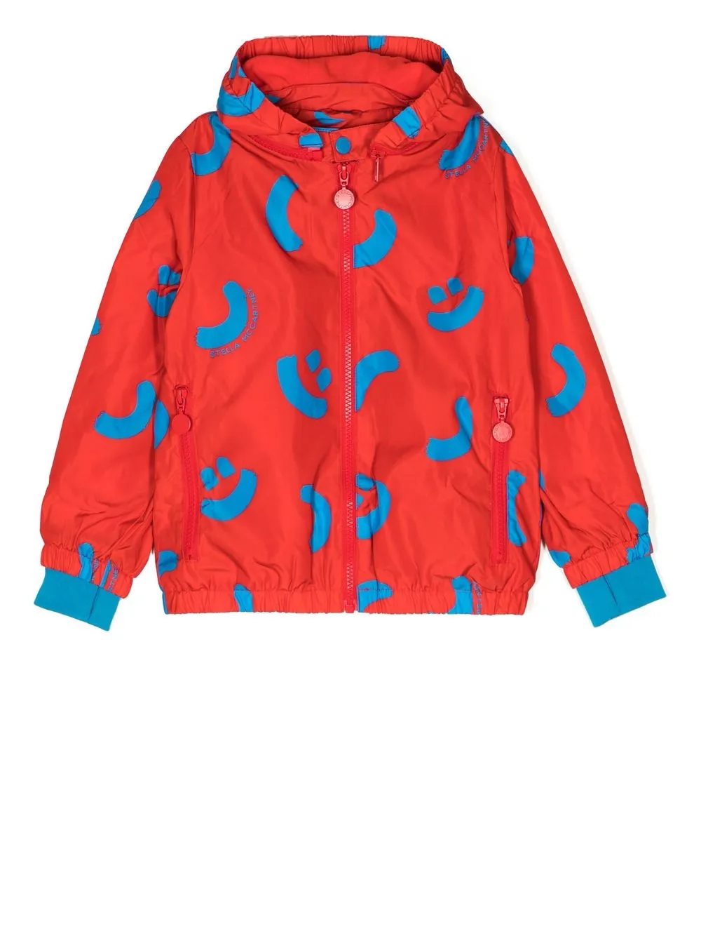 

Stella McCartney Kids smiley face-print hooded jacket - Red