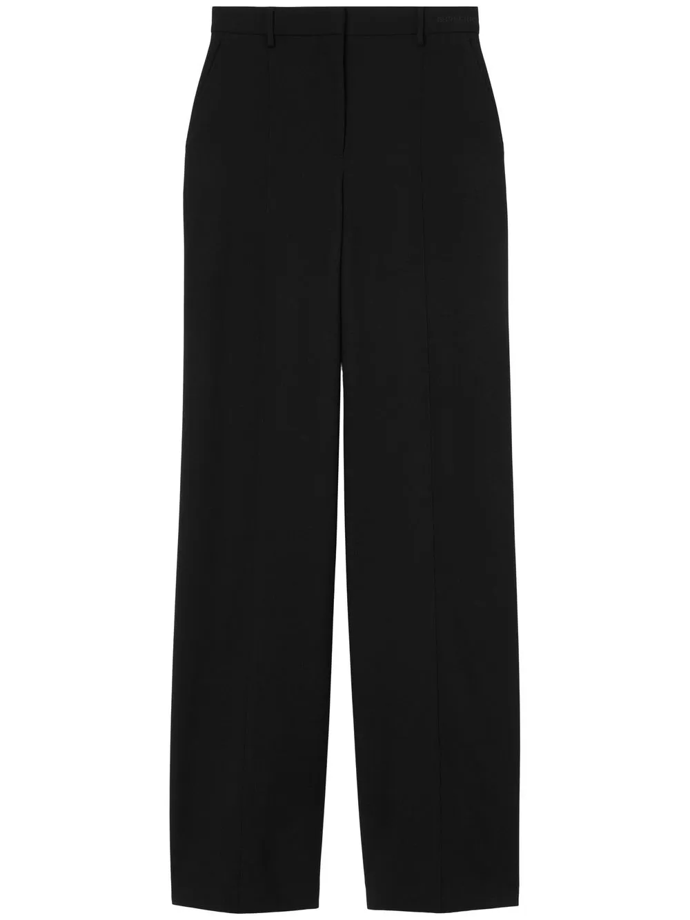 

Burberry embroidered-logo wool tailored trousers - Black
